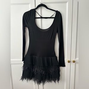 VINTAGE CATHERINE MALADRINO Little Black Dress (w/ feather bottom)